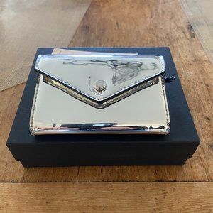 Rebecca Minkoff Silver Bi-fold Key Ring Wallet - New in Box